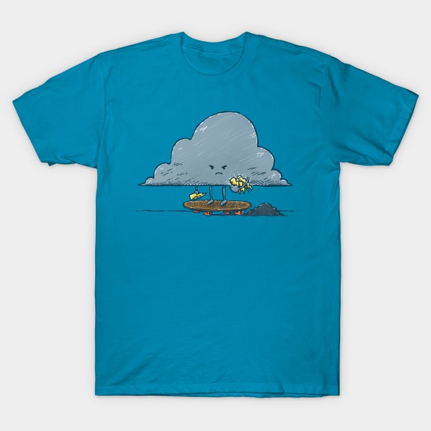 Thunder Cloud Skater T-Shirt by nickv47